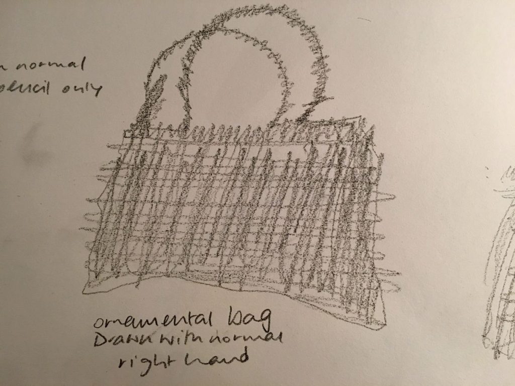 beginners hand drawn handbag